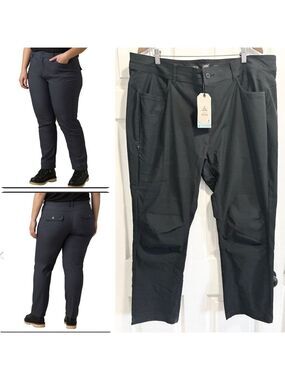 NWT Prana Halle Straight Pant Plus II Black Hiking Pants Size 20 W Brand New